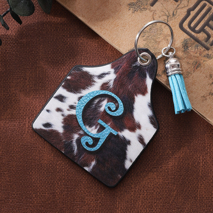 Wholesale Leather Western Style Cow Pattern Animal Keychain JDC-KC-YiTian004