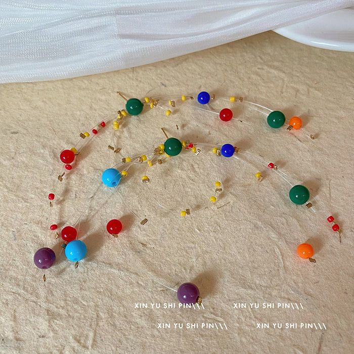 Wholesale Summer fireworks earrings, personalized contrasting colors, fun earrings, long bead earrings
