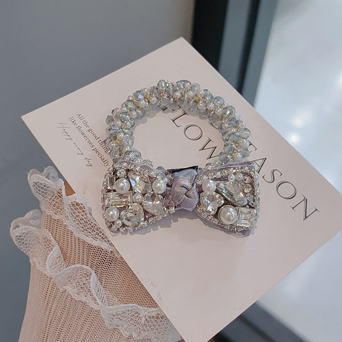 Wholesale Women's Full Diamond Crystal Bow Head Rope