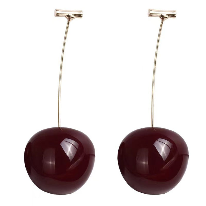 Wholesale cherry fruit acrylic earrings Cherry elegant simple cute resin trendy earrings