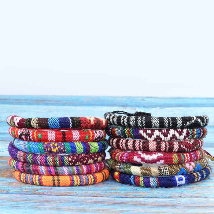 Wholesale Artificial Leather Simia National Style Hand Woven Bracelet JDC-BT-YiYe001