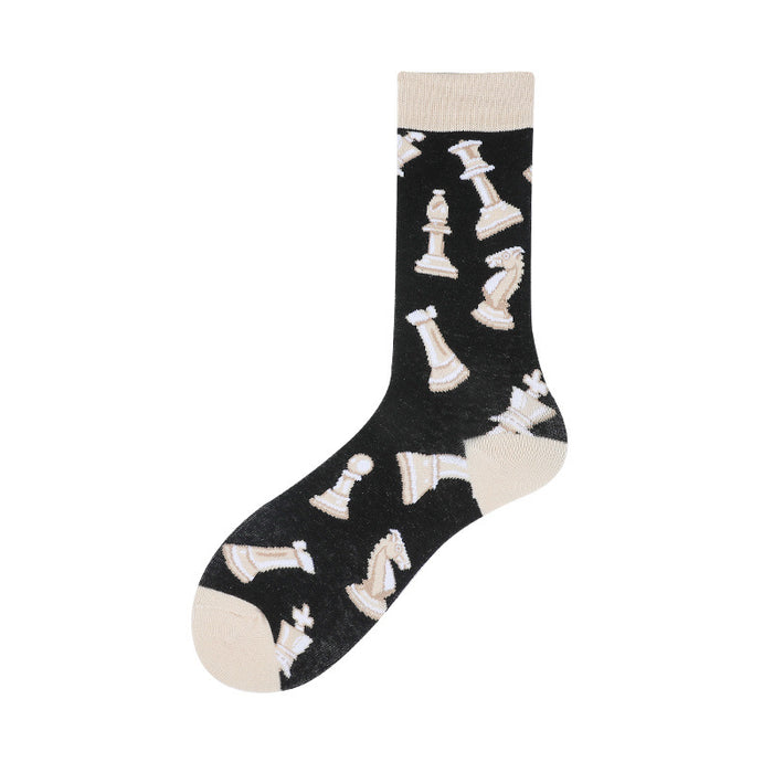 Wholesale Clock Stamp Geometric Stripe Men's Socks JDC-SK-CG013