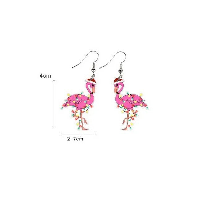 Wholesale Acrylic flat  earrings holiday ornaments animal cute earrings earrings