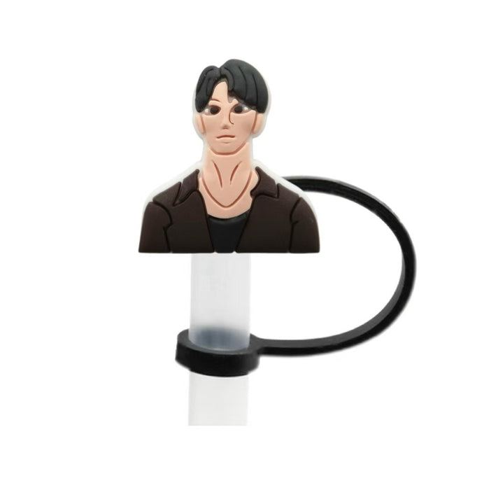 Wholesale 10pcs Kpop Cute Cartoon Silicone Straw Cap Cup Accessories