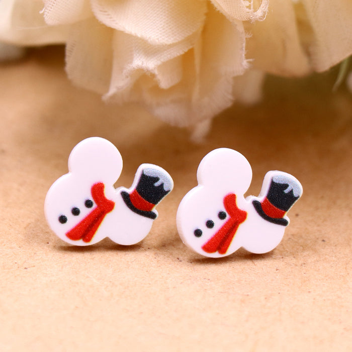 Wholesale Christmas Earrings Holiday Acrylic Mickey Christmas Hat JDC-ES-XYan013