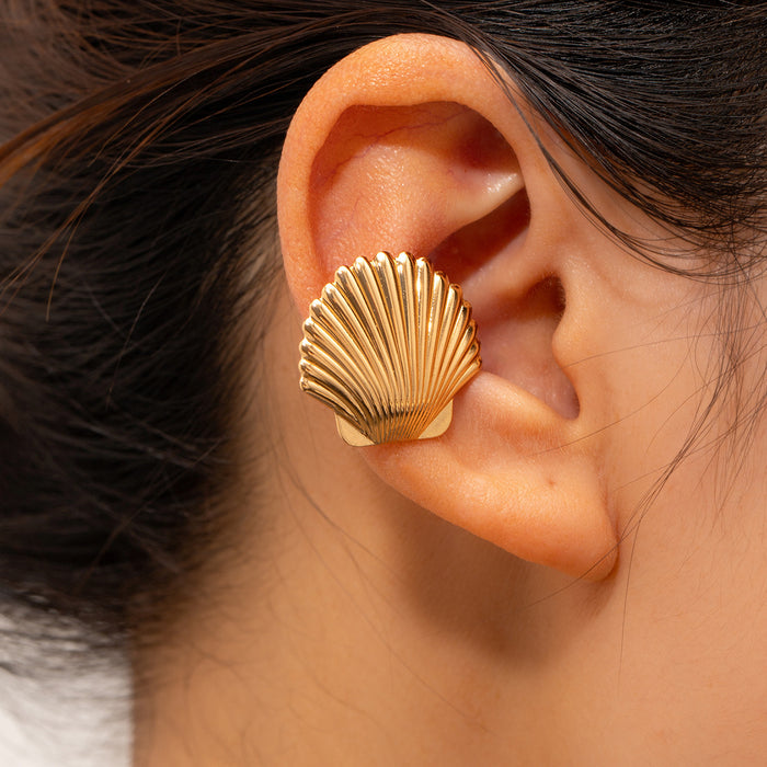 Wholesale Fashionable alloy earrings with light luxury and high-end feel, flower moon sun ear clip, ear bone clip