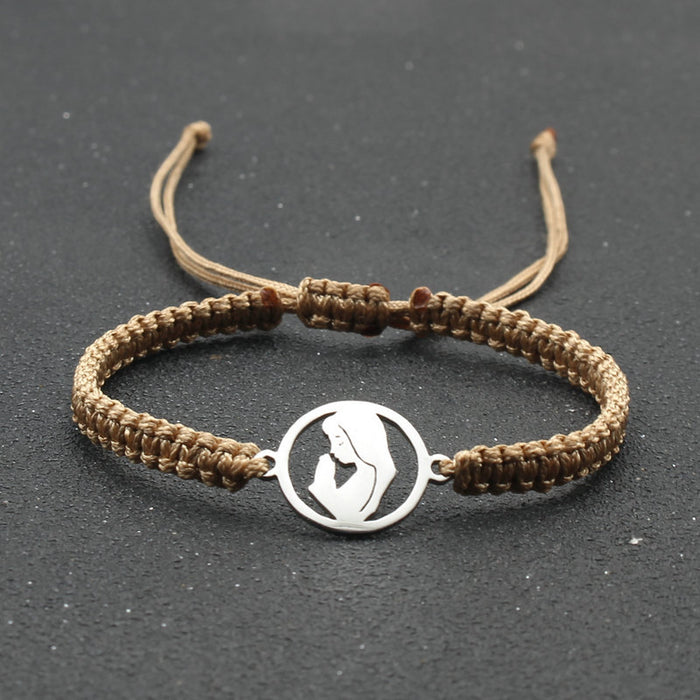 Wholesale Jewelry Round Stainless Steel Virgin Mary Bracelet JDC-BT-SX017