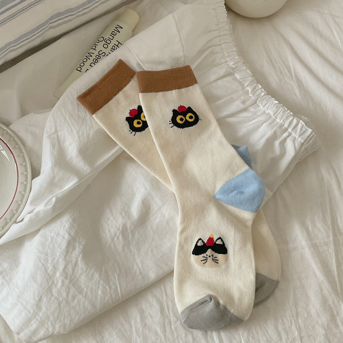 Wholesale Socks with vertical stripes, mid tube socks, cute socks