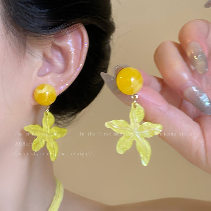 Wholesale Floral Dreams Bohemian Gardenia Earrings for Women Summer Beach Vacation Style Earrings