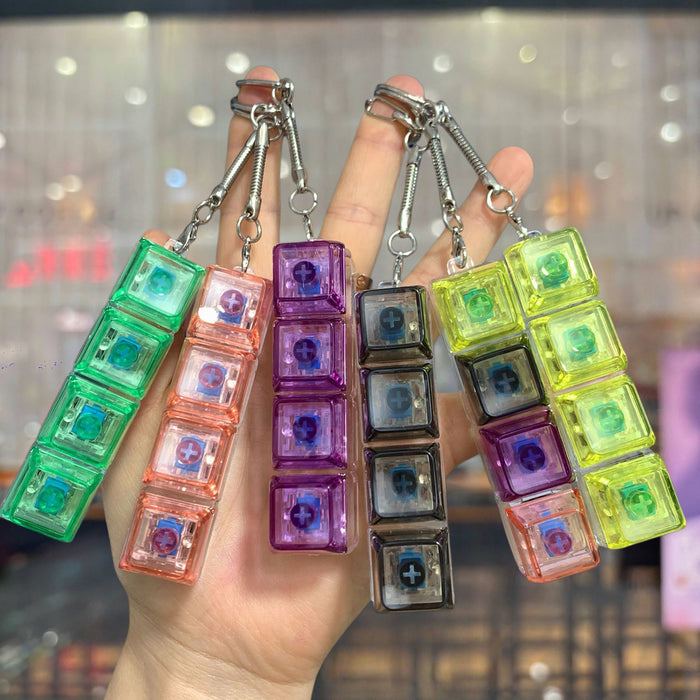 Wholesale PVC Light Transparent Keyboard Keychain Stress Relief Fidget Toy Gift For Couple