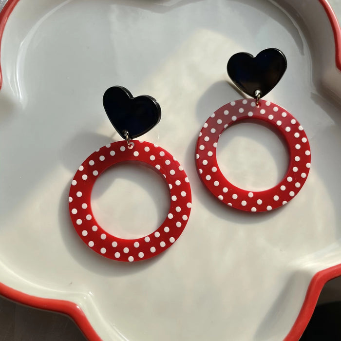 Wholesale Personalized retro red exaggerated circle earrings ear clip