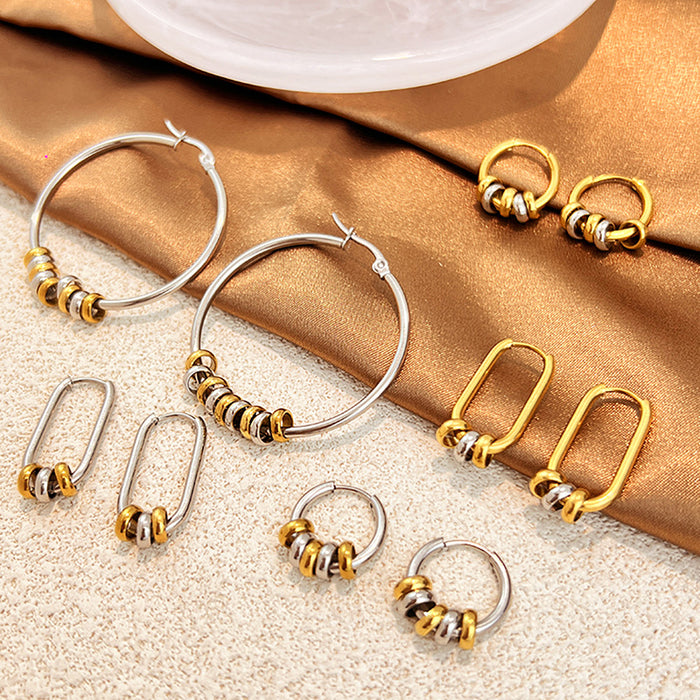 Wholesale Stainless Steel Color Matching Luxury Hoop Earrings