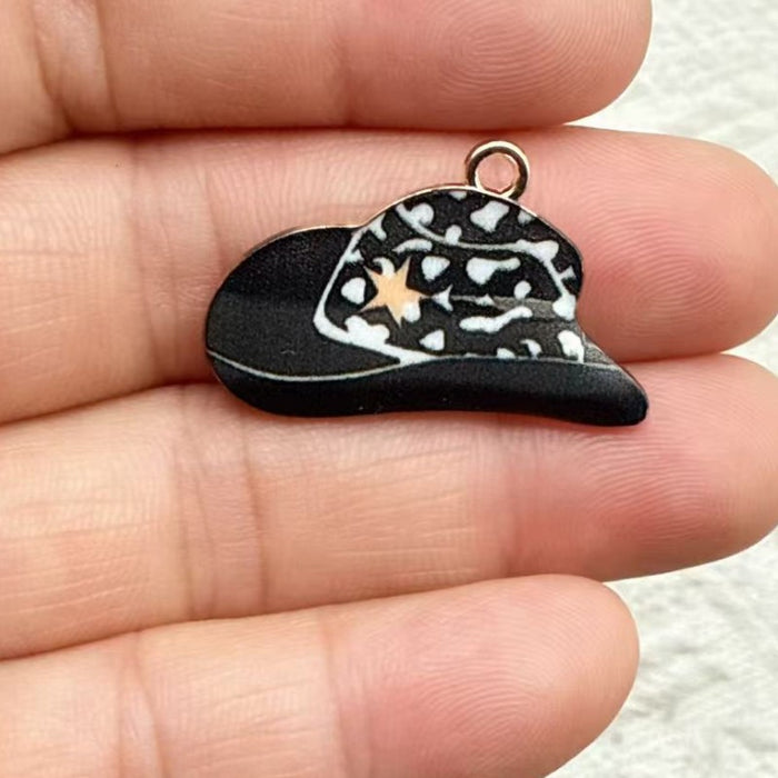 Wholesale 10pcs Alloy Vintage Western Cowboy Printed Boots Keychain Pendant Backpack DIY Jewelry Accessories