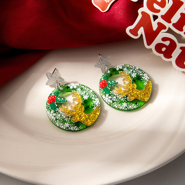 Wholesale Christmas glossy finish earrings