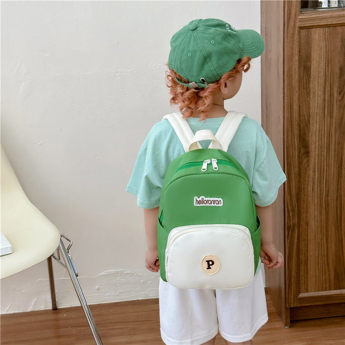 Wholesale Letter Contrast Nylon Children's Backpack JDC-BP-YuanDuo082