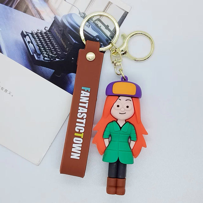 Wholesale cartoon grotesque town doll key chain pendant bag car key chain Accessories
