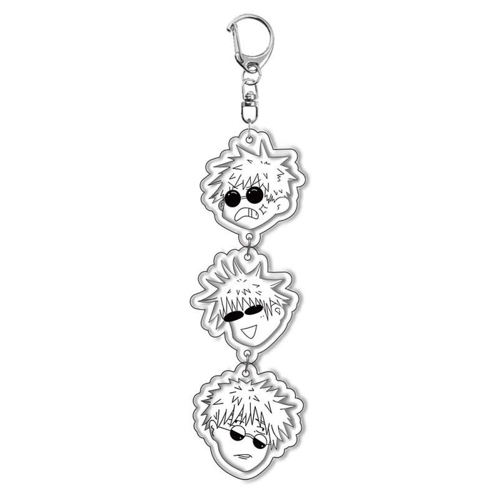 Wholesale Acrylic keychain pendant set with three anime characters
