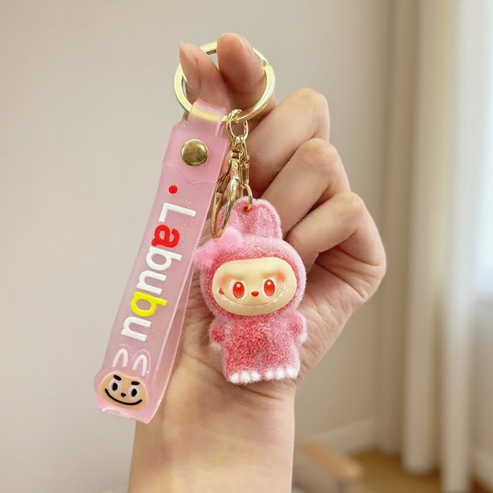 Wholesale Macaron-colored flocking keychain pendant