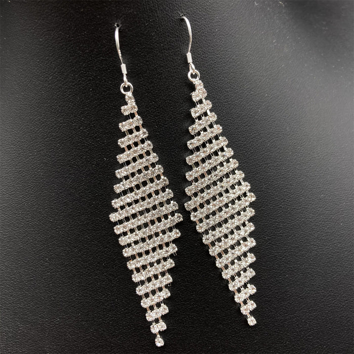 Wholesale Long Alloy Exaggerated Rhombus Earrings JDC-ES-FaX005