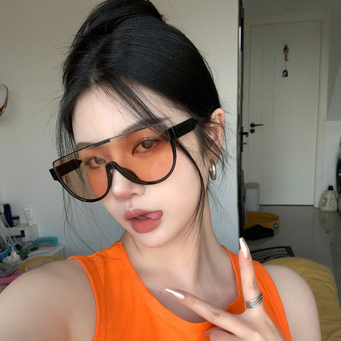 Wholesale Conjoined sunglasses, brown sunglasses, UV resistant glasses