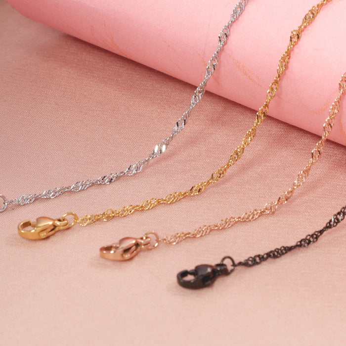 Wholesale Stainless steel water ripple chain necklace, fashionable titanium steel DIY jewelry