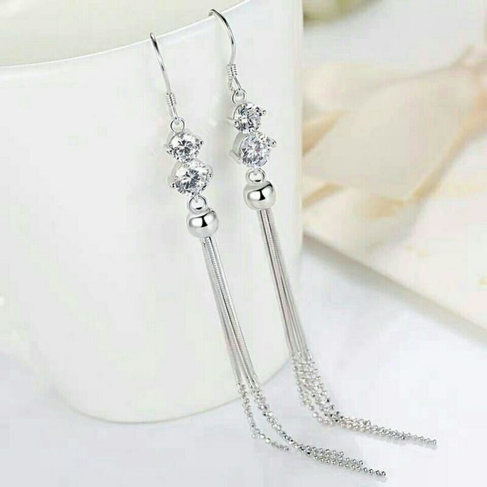 Wholesale 925 Sterling Silver Hook Tassel Earrings Women's Ear Drop Foreign Style Ear