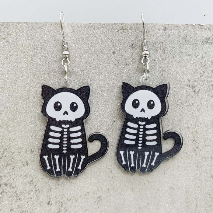Wholesale  Earrings Cartoon Cat Horror Pumpkin Ghost Acrylic Earrings  Gift