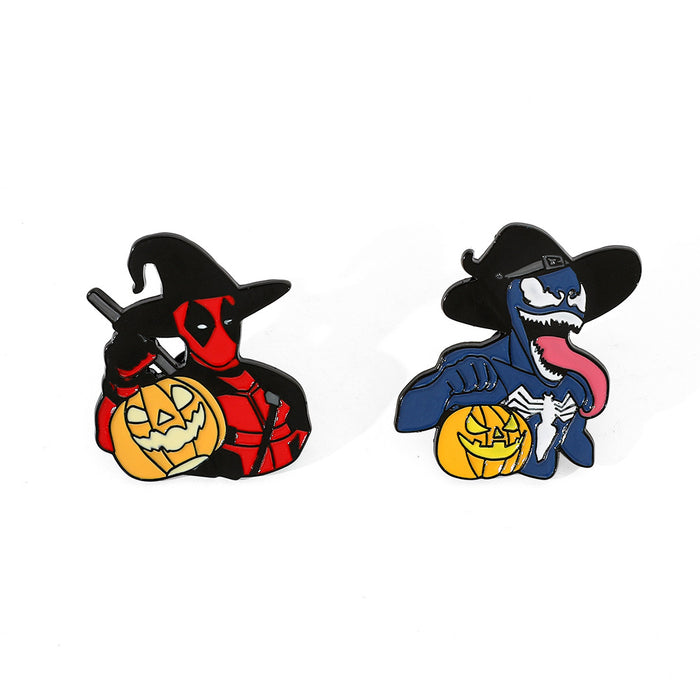 Wholesale  Funny Cartoon Magic Hat Movie Character Venom Metal Badge Accessories Pin