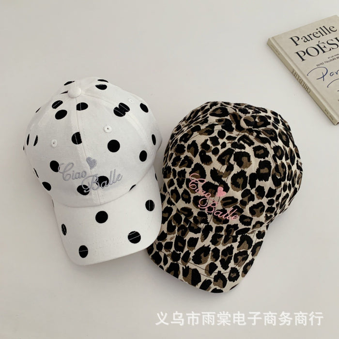 Wholesale Baseball Cap with Fashionable Letter Embroidery and Leopard Print Sunshade Hat