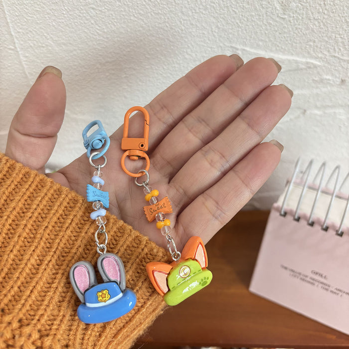 Wholesale Cute Cartoon Beaded Keychains for Couples