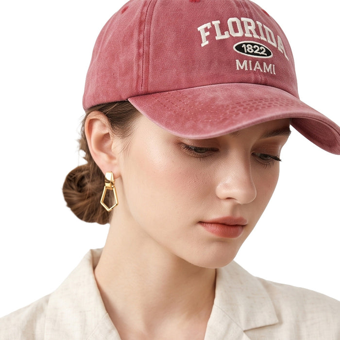 Wholesale Vintage Washed Cotton Baseball Cap with English Letter Embroidery Light Gray Sun Protection Hat