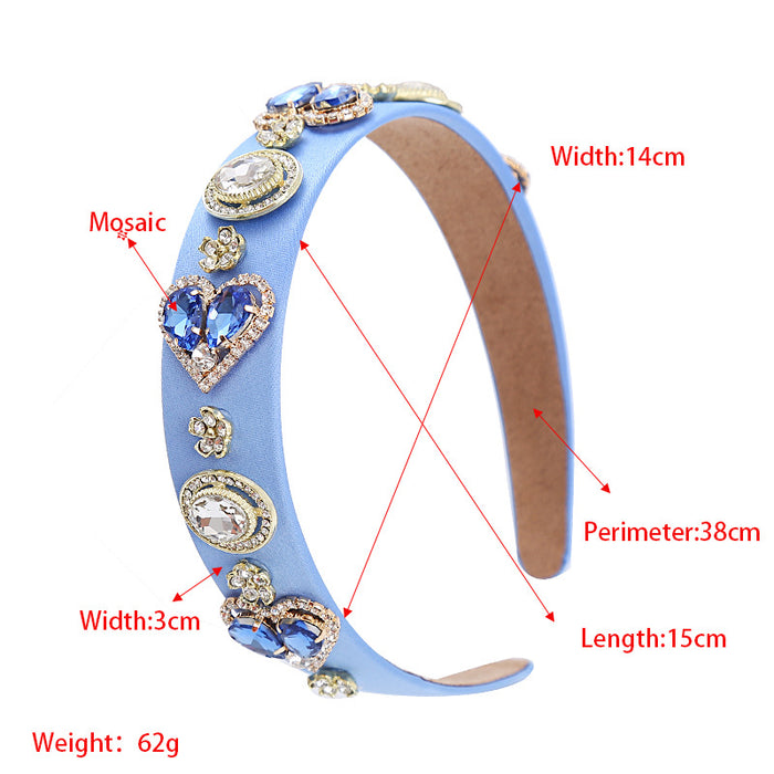 Wholesale Glass rhinestone heart-shaped headband for Valentine' s Day