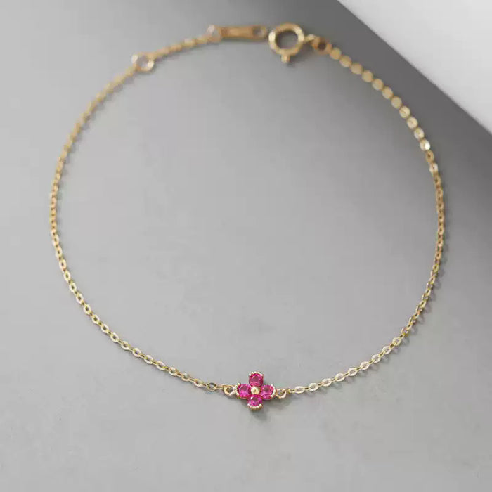 Wholesale Pure silver gold-plated bracelet with feminine temperament, simple and versatile. Green gold bracelet