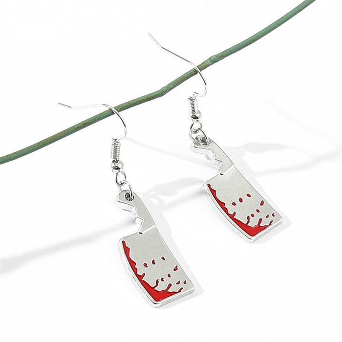 Wholesale Small Blood Drop Kitchen Knife Earrings  Earrings Jewelry Retro Punk Hip Hop Ear Accessories Cosplay Jewelry