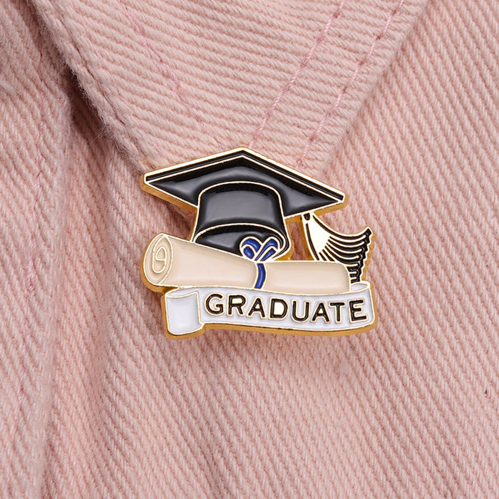 Wholesale Creative Graduation Season Bachelor Hat Metal Badge JDC-BC-BL022