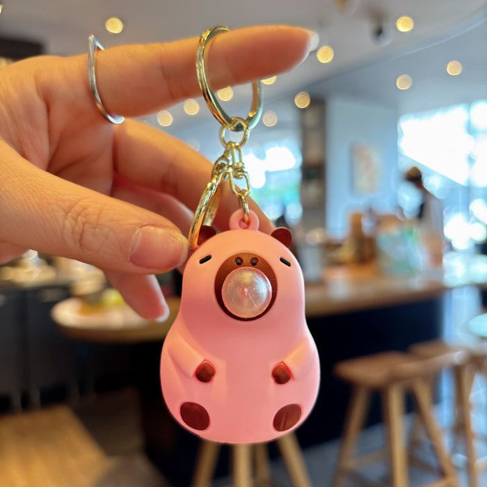 Wholesale  Keychain Bag Pendant Cartoon Capybara Car Keychain Decompression Toy