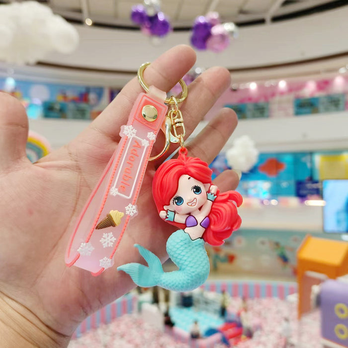 Wholesale Cartoon Drop Glue Mermaid Doll Keychain JDC-KC-HuJian003