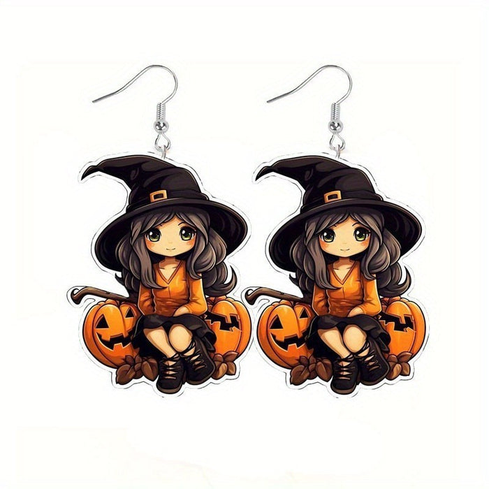 Wholesale Skull Acrylic Flat Pendant Earrings Fashion Jewelry Accessory MOQ≥2
