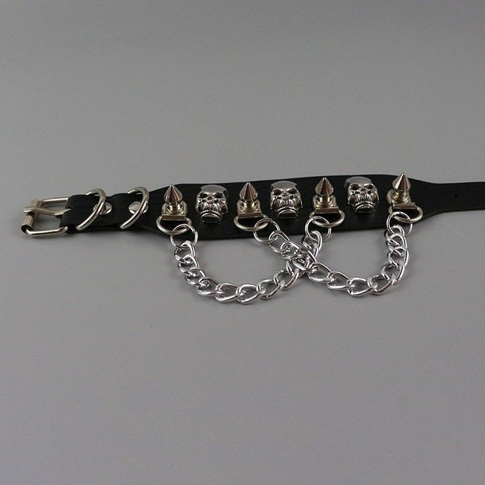 Wholesale Diablo Skull Rivet Chain Bracelet