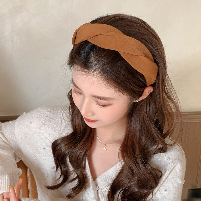 Wholesale Fried Dough Twists Hair Band Advanced Sense Simple Retro Hair Clip Female Headband Hair Jewelry Headwear