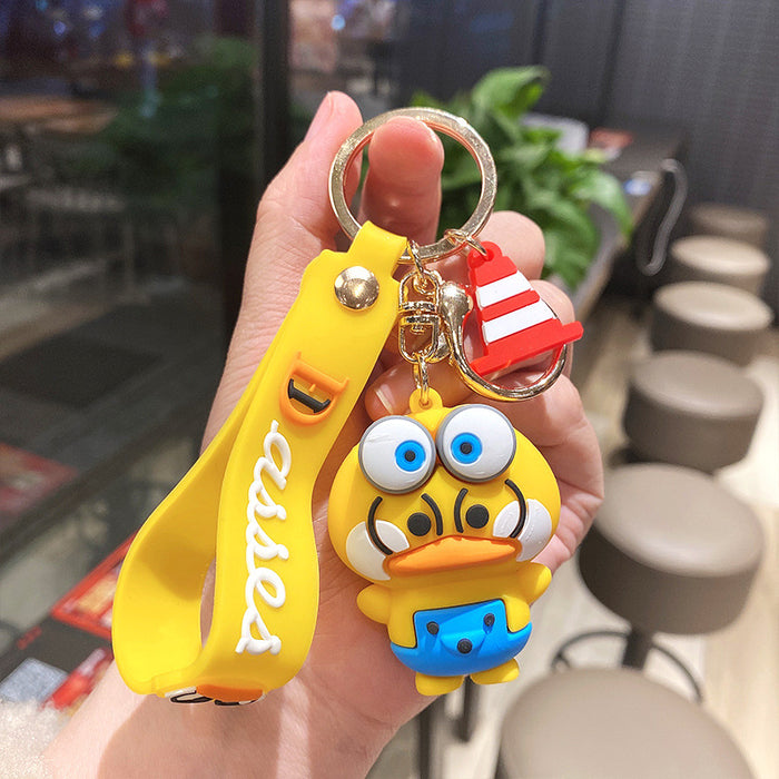 Wholesale Cartoon Burger Duck Silicone Keychain JDC-KC-LeZi003