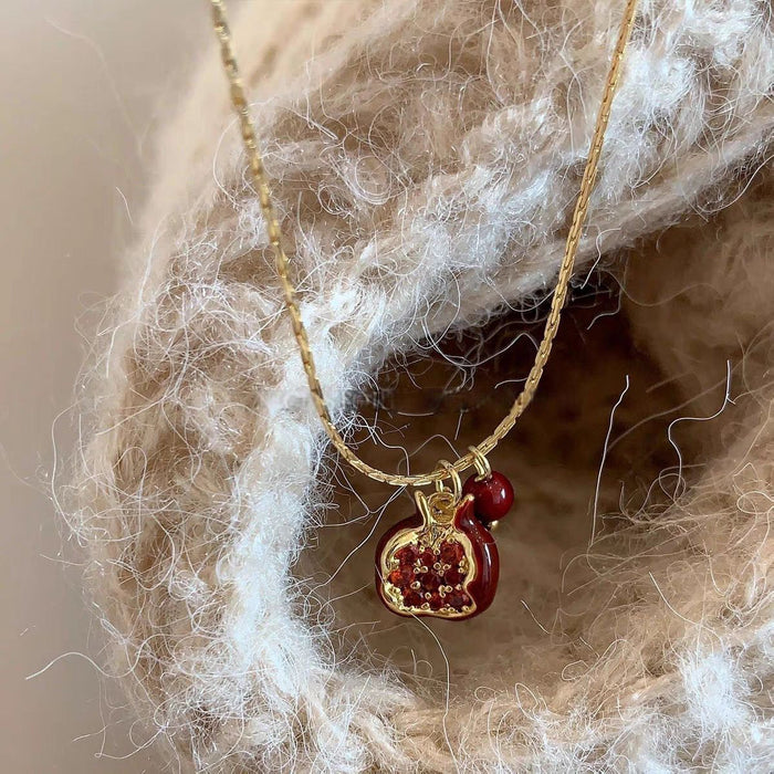 Wholesale  Red Necklace Women's Overlapping Clavicle Chain Niche Accessories Woolen Chain