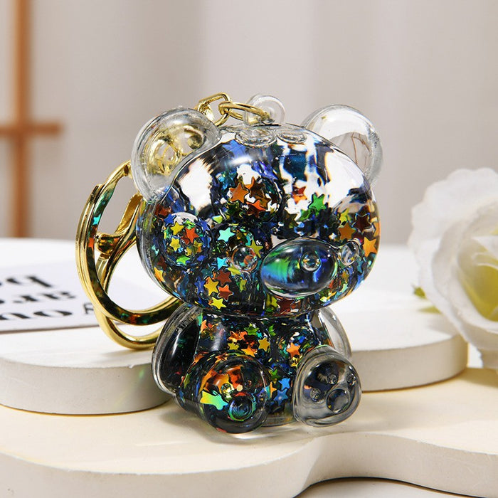 Wholesale Acrylic oil-filled pendant,  glow-in-the-dark iceberg cup keychain