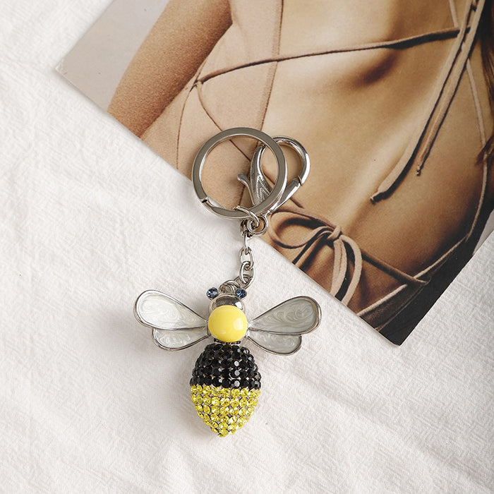 Wholesale Diamond Bee Zinc Alloy Keychain JDC-KC-MeiF003