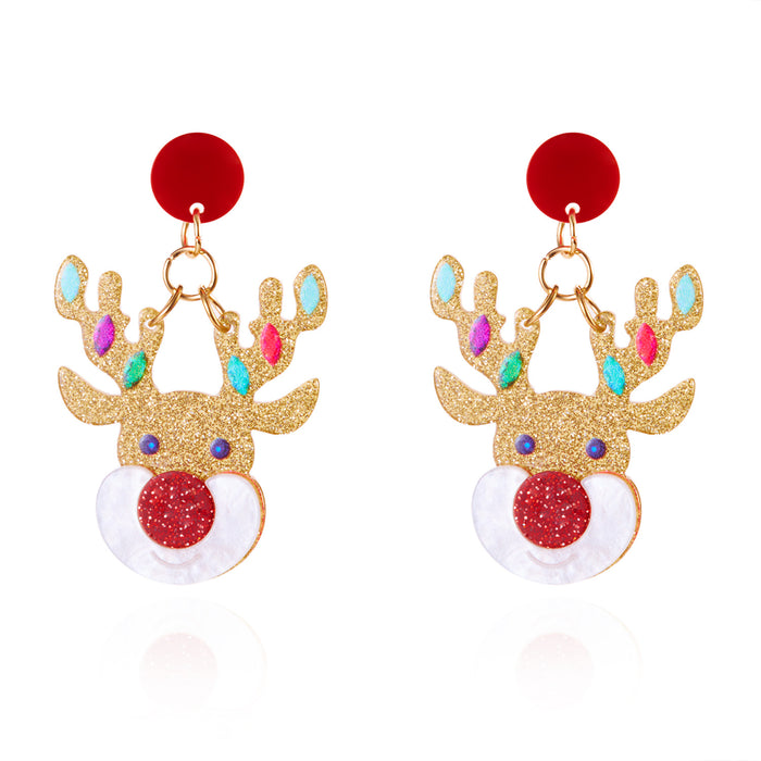 Wholesale Christmas series acrylic earrings for women  elk cane earrings