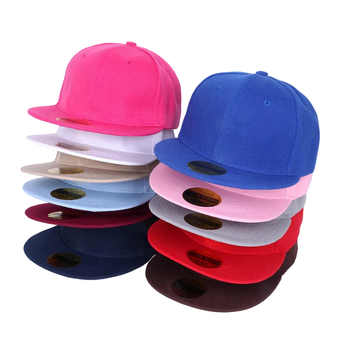 Wholesale Red Solid Color Baseball Cap Flat Brim Skateboard Hip Hop Adjustable Summer Fashion