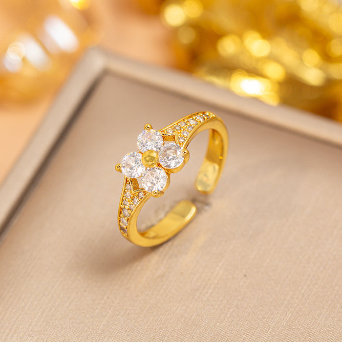 Wholesale Vintage Gold Plated Geometric Hollow Out Ring Adjustable Jewelry Accessory MOQ≥2