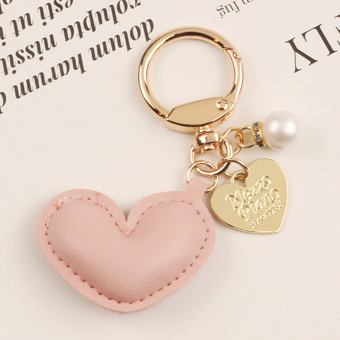 Wholesale Leather Heart Alloy Keychain JDC-KC-QianC003