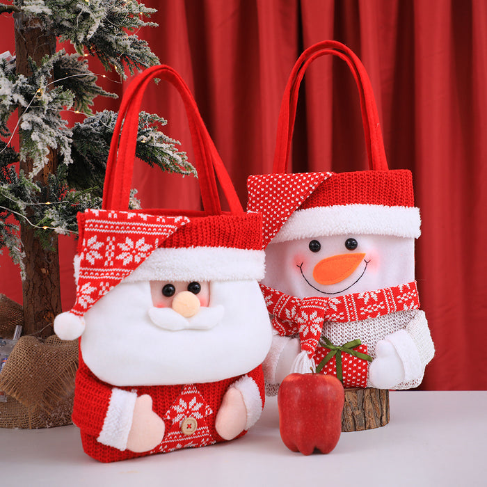 Wholesale Christmas gift bag Christmas Eve apple bag gift bag handbag flip hat cartoon candy bag