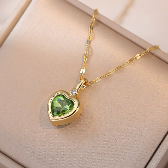 Wholesale One necklace with six diamonds can be replaced with a simple retro niche titanium steel necklace